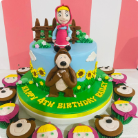 Masha and Bear Masha & Bear Custom Cake