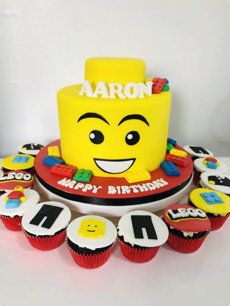 Lego Custom Cake for Aaron's lego Handmade Fondant Cake by