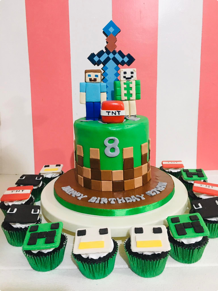 Minecraft Custom Cake Minecraft Custom Cake for | Handmade Fondant Cake by Charm's Cakes