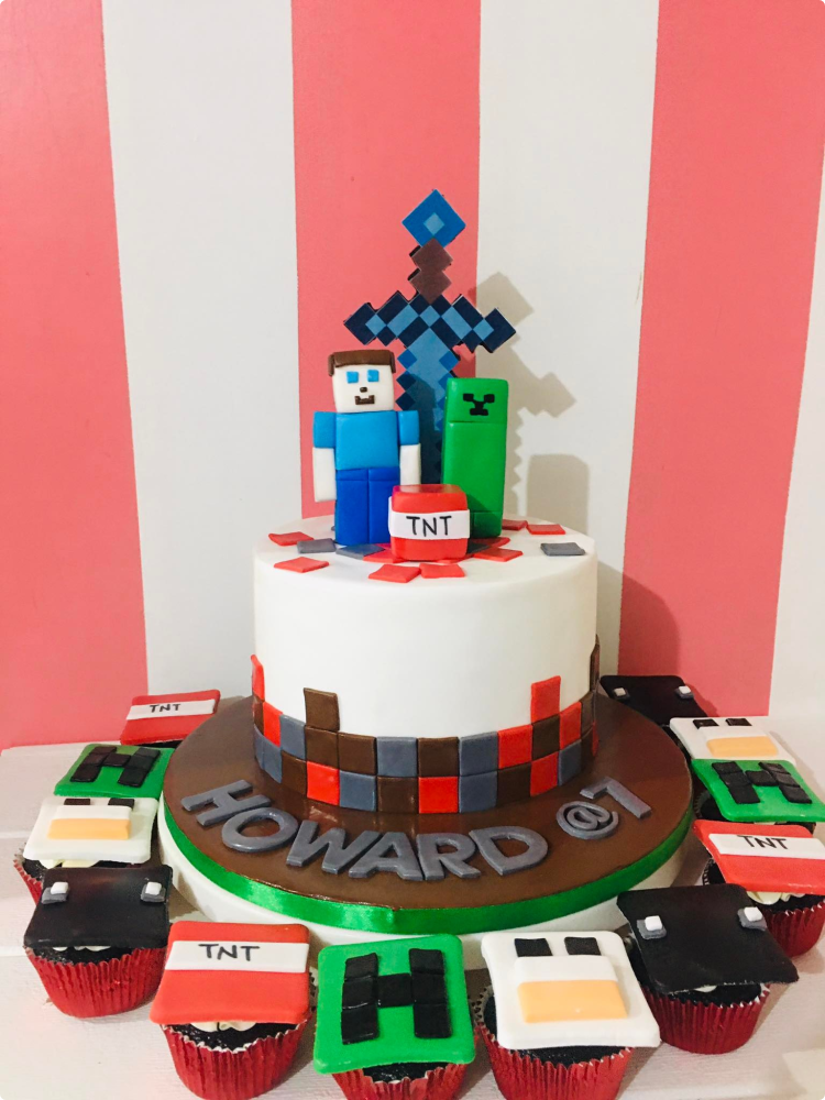 Minecraft Custom Cake Minecraft Custom Cake for | Handmade Fondant Cake by Charm's Cakes