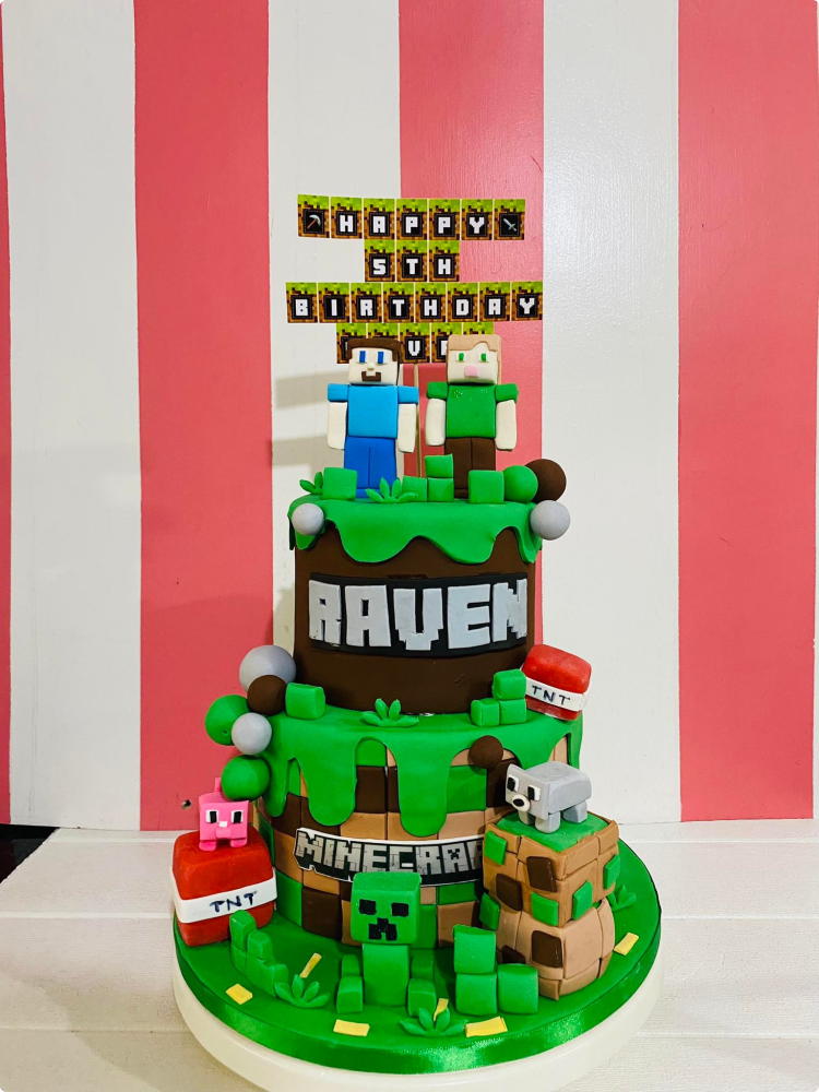 Minecraft Custom Cake Minecraft Custom Cake for | Handmade Fondant Cake by Charm's Cakes