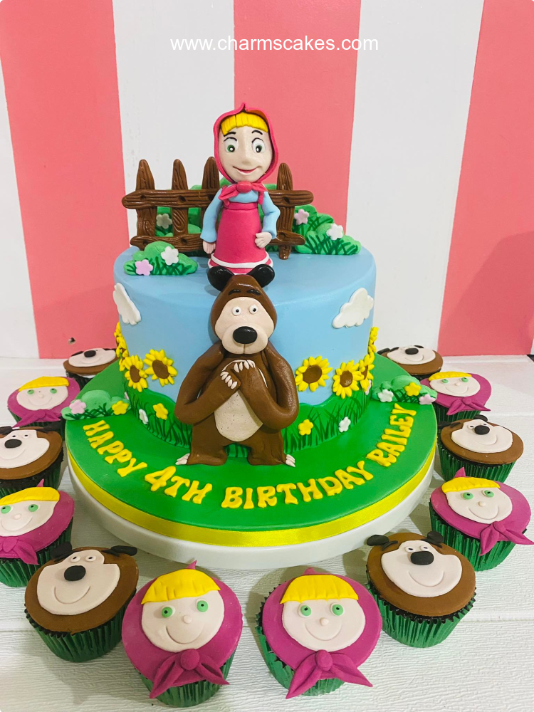 Masha and Bear Masha & Bear Custom Cake