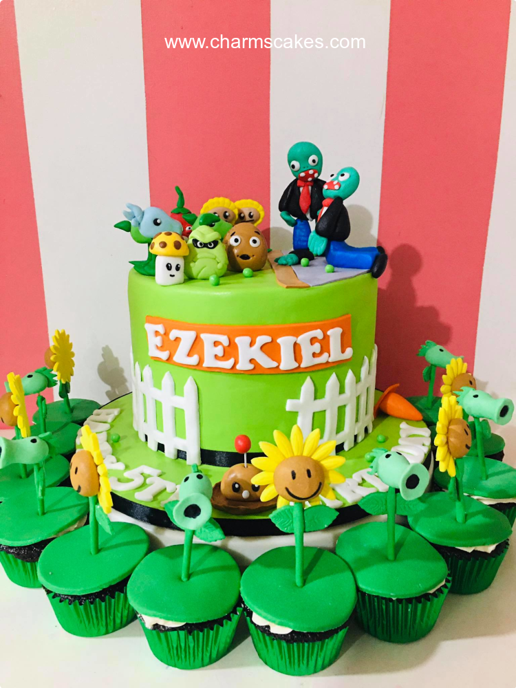 Plants vs Zombies Themed Cake Toppers Personalised With Name & Age