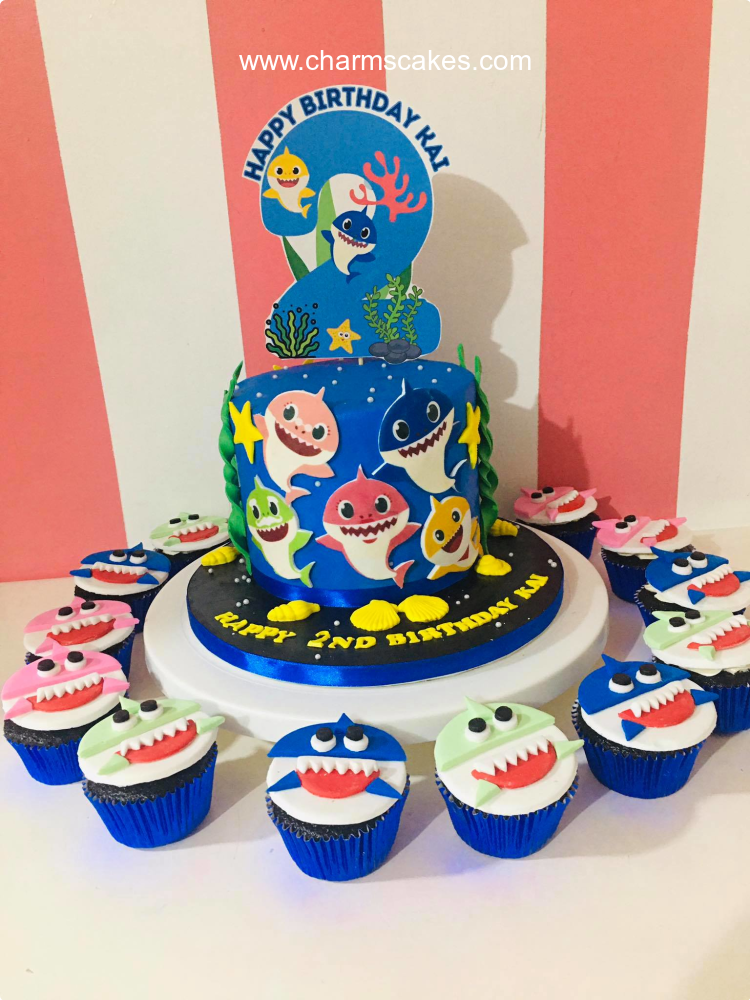 Charm S Cakes Baby Shark Custom Cake Charm S Cakes Baby Shark Custom Cake