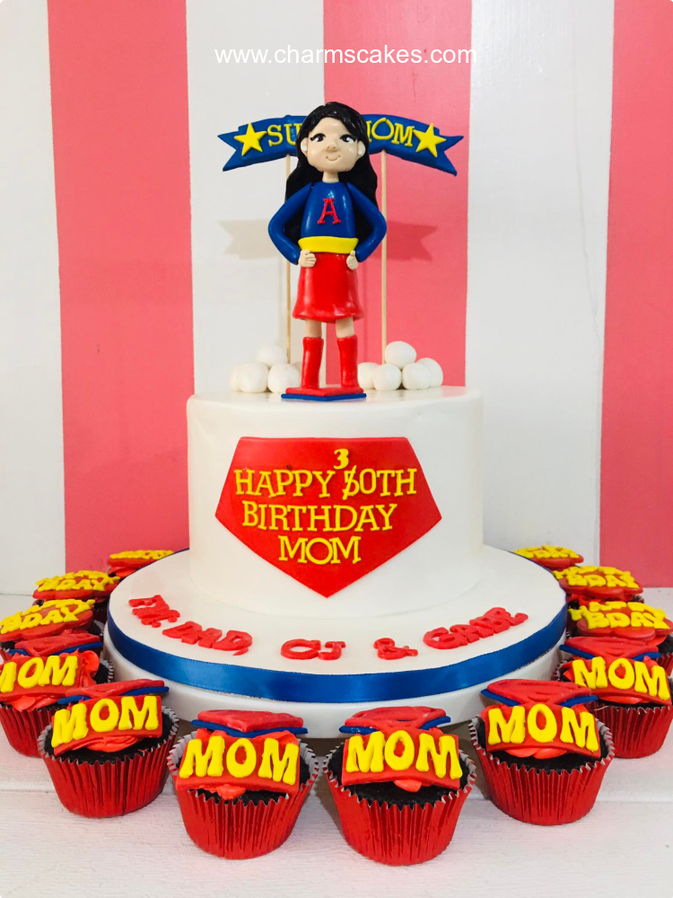 Super Mommy Superman Custom Cake