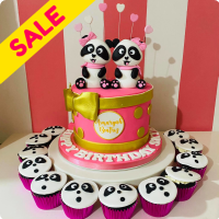 Twin Panda Panda Custom Cake