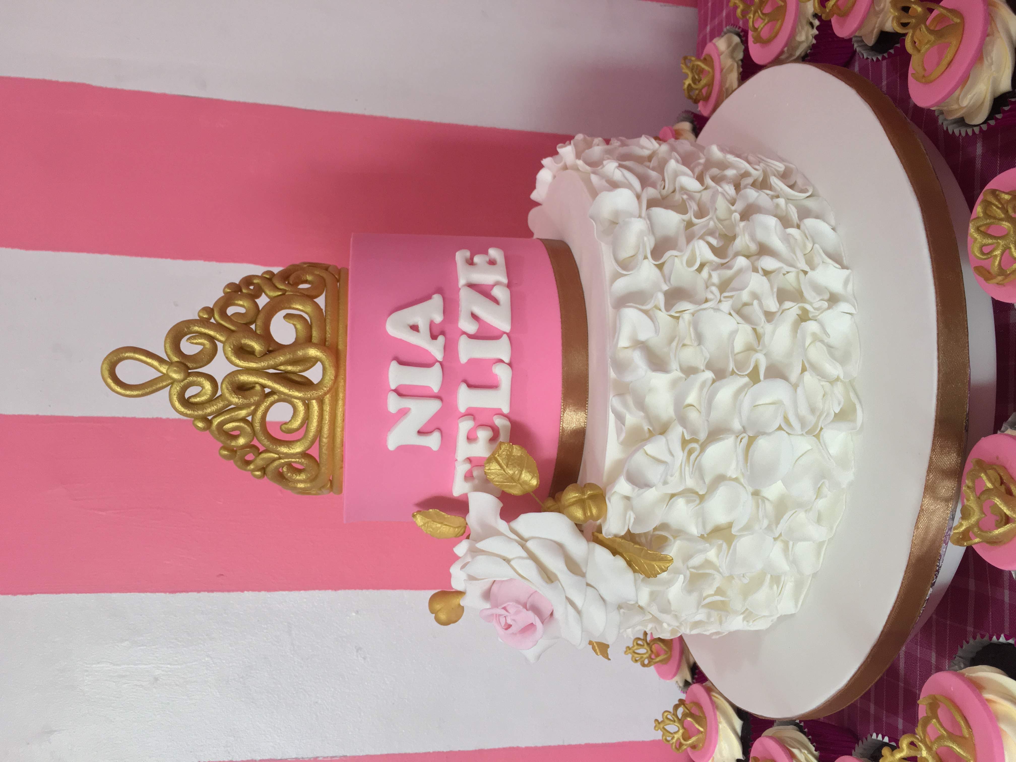 Custom Cake Debut (Pink and Gold Crown) Charm's Cakes and Cupcakes