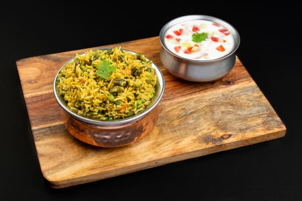 Veg Pulao with Veg Raita