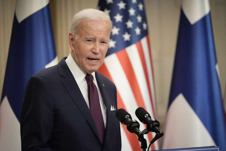 President Biden speaking at a podium