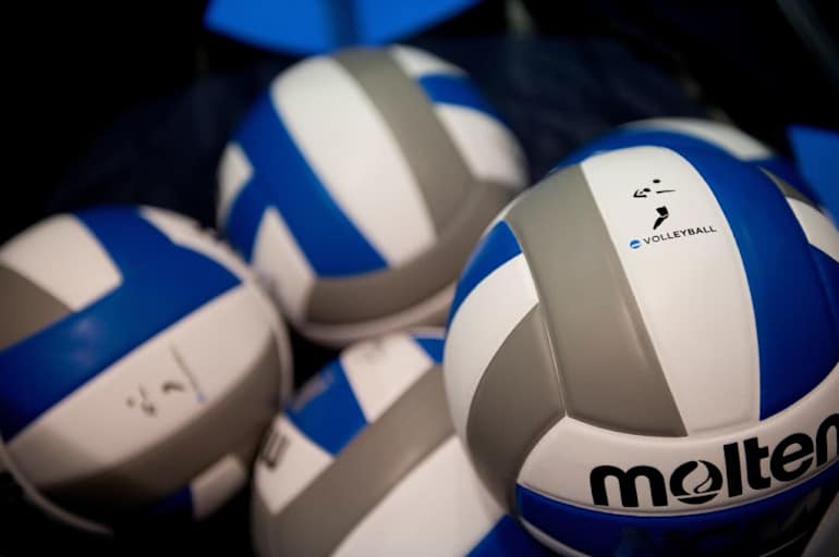 03 DEC 2010: Dowling University takes on the University of Concordia-St. Paul in the volleyball semifinals at Knight Hall on the Bellarmine campus during the NCAA Photos via Getty Images Division II National Championships Fall Festival in Louisville, KY.