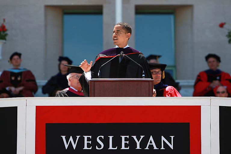 Barack Obama Gives Commencement Address At Wesleyan University