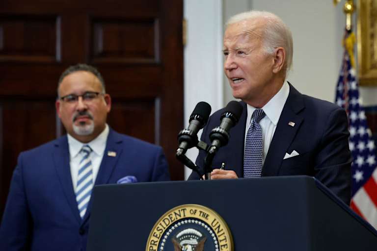 President Biden speaking at a podium