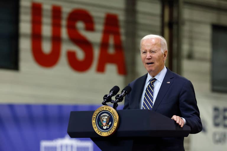 President Joe Biden speaking about Bidenomics