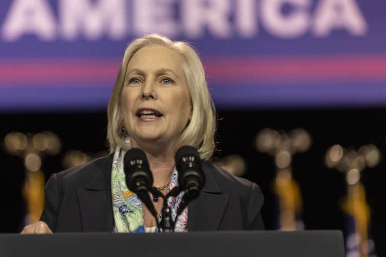 Senator Kirsten Gillibrand, a Democrat from New York, speaks during an event