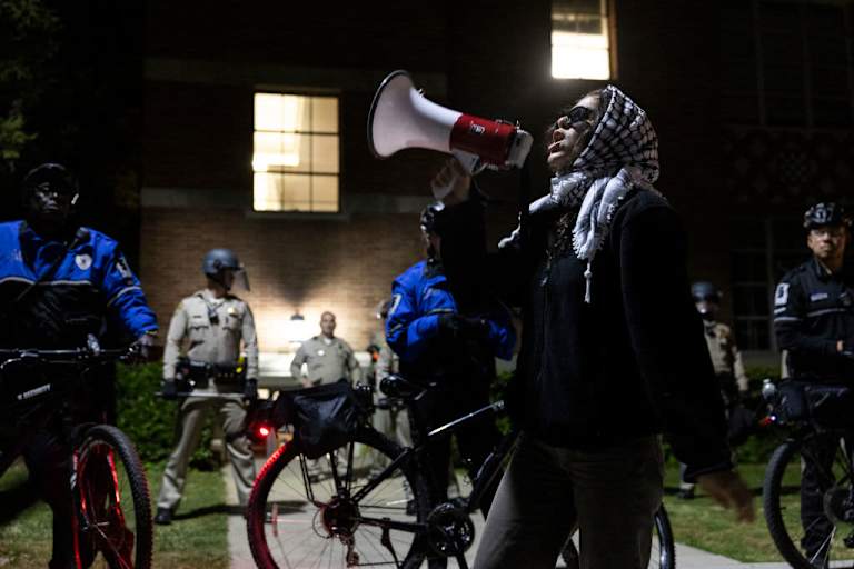 Pro-Palestinian protestors on UCLA campus
