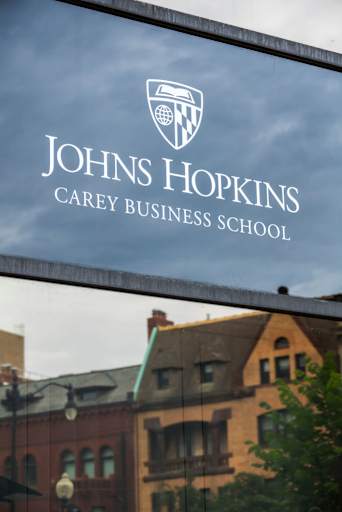 Washington DC, Johns Hopkins University, Carey Business School Sign