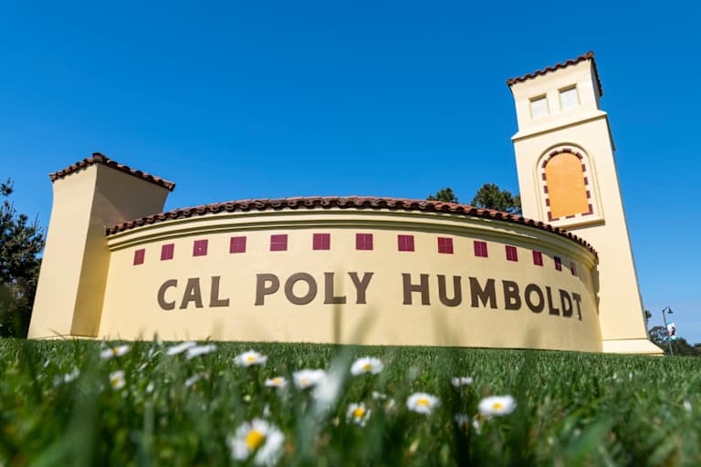 Entrance sign to the California State Polytechnic University in Humboldt, California.