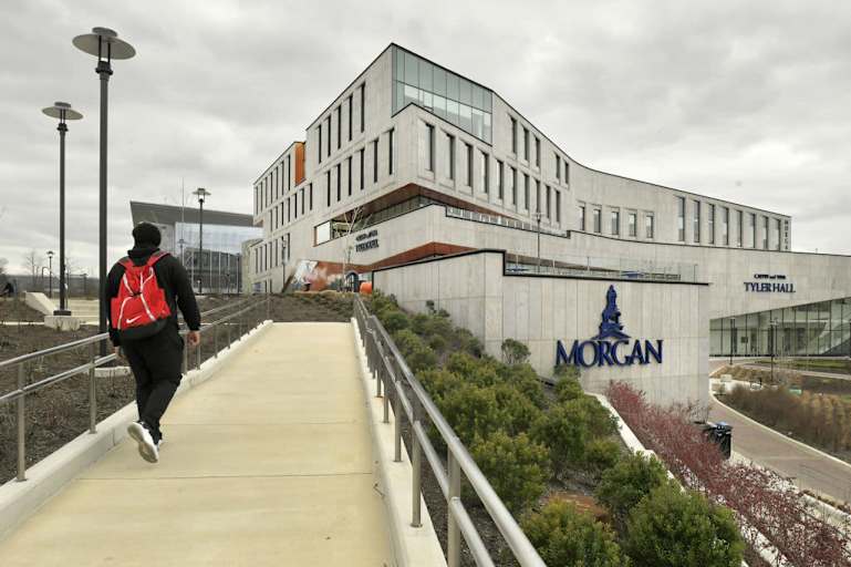 A student heads toward the south campus of Morgan State University in Baltimore. A proposed College of Osteopathic Medicine is expected to begin admitting students at Maryland's largest historically Black university in the fall of 2024.