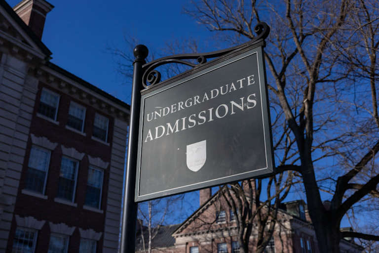 Signage outside of the Undergraduate Admissions Office at Dartmouth College in Hanover, New Hampshire.