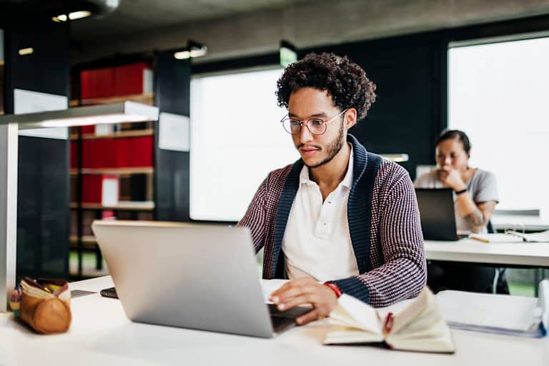 Man working on laptop
