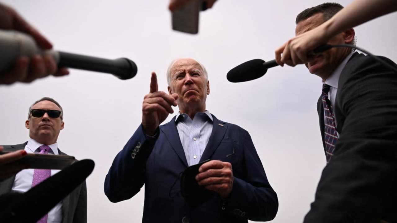 US President Joe Biden speaking to the press at Los Angeles International Airport. Biden has made it a priority to regulate for-profit colleges and universities, which had been given a long line under the Trump administration.