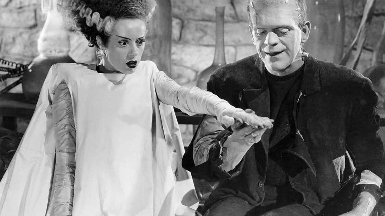 Elsa Lanchester and Boris Karloff in Bride of Frankenstein