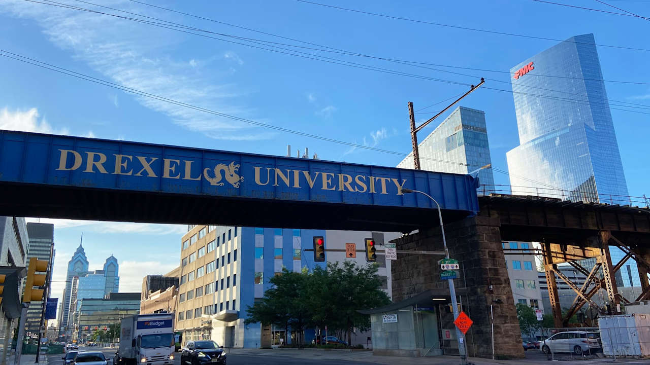 Drexel University sign in Philadelphia, PA
