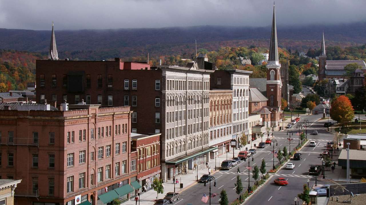 Main Street storefronts in North Adams