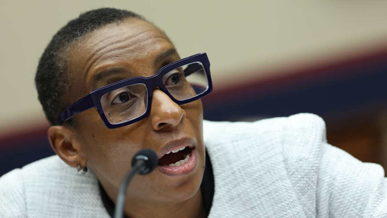 Harvard University President Dr. Claudine Gay speaking at hearing