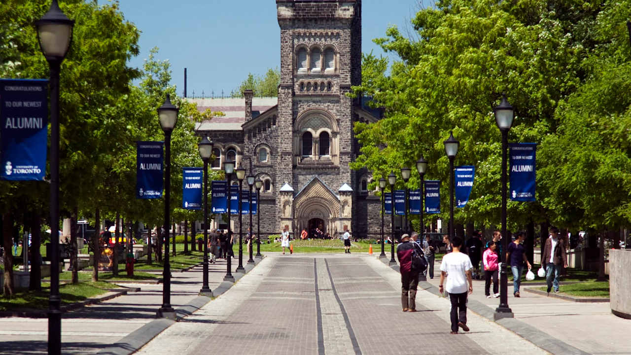 Picture of the University of Toronto on a bright, sunny day.
