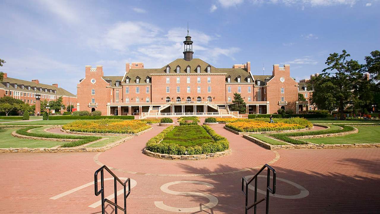 Exterior of the Oklahoma State University student union building on the Stillwater, Oklahoma, campus.