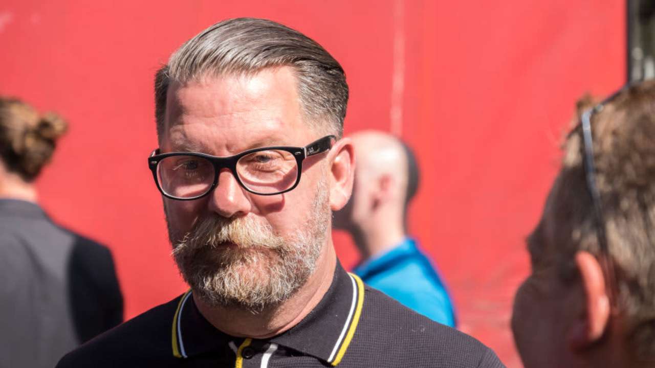 WHITEHALL, LONDON, UNITED KINGDOM - 2018/05/06: Gavin McInnes arrives at the Day for Freedom event in Whitehall. The Day for Freedom rally was organised by Tommy Robinson and members of his team. The event was arranged by Mr Robinson's team in response to a culmination of events which they perceived as having impacted their freedom of speech. Within the UK there is a growing debate on what is freedom of speech and what is hate speech, and if both can coexist. (Photo by Edward Crawford/SOPA Images/LightRocket via Getty Images)