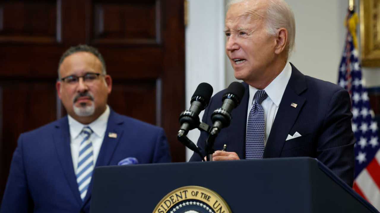 President Biden speaking at a podium