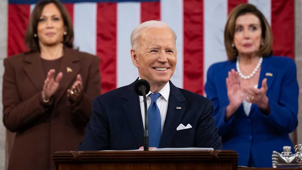 U.S. President Joe Biden delivers the State of the Union address to a joint session of Congress in the U.S. Capitol House