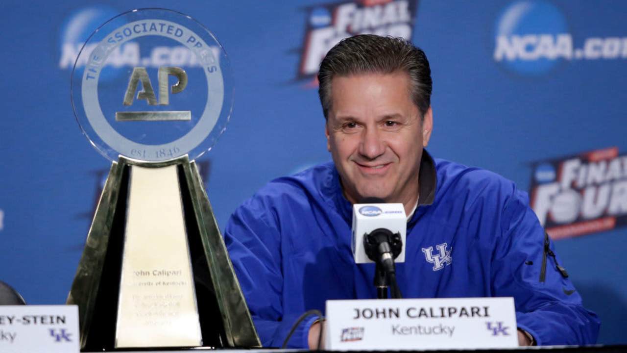 University of Kentucky head men's basketball coach John Calipari after being named coach of the year by AP at a news conference in 2015.