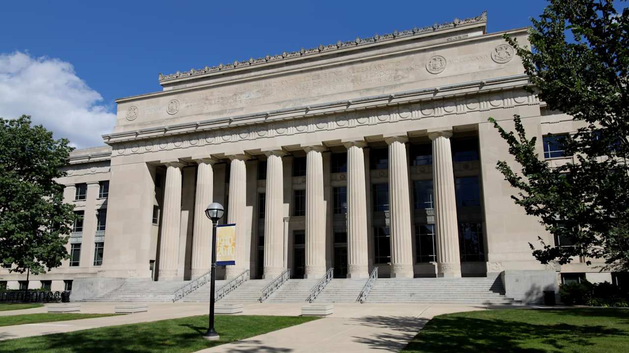 Library exterior at the University of Michigan in Ann Arbor.