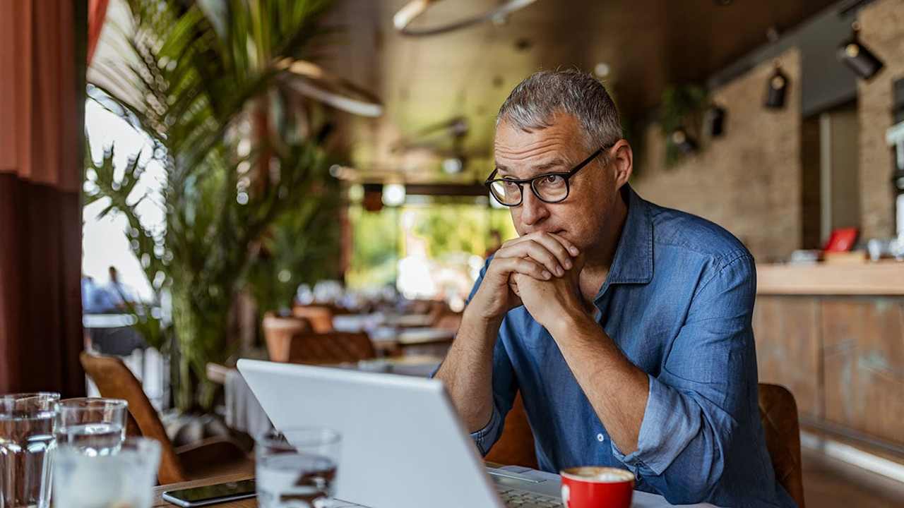 Man working on laptop