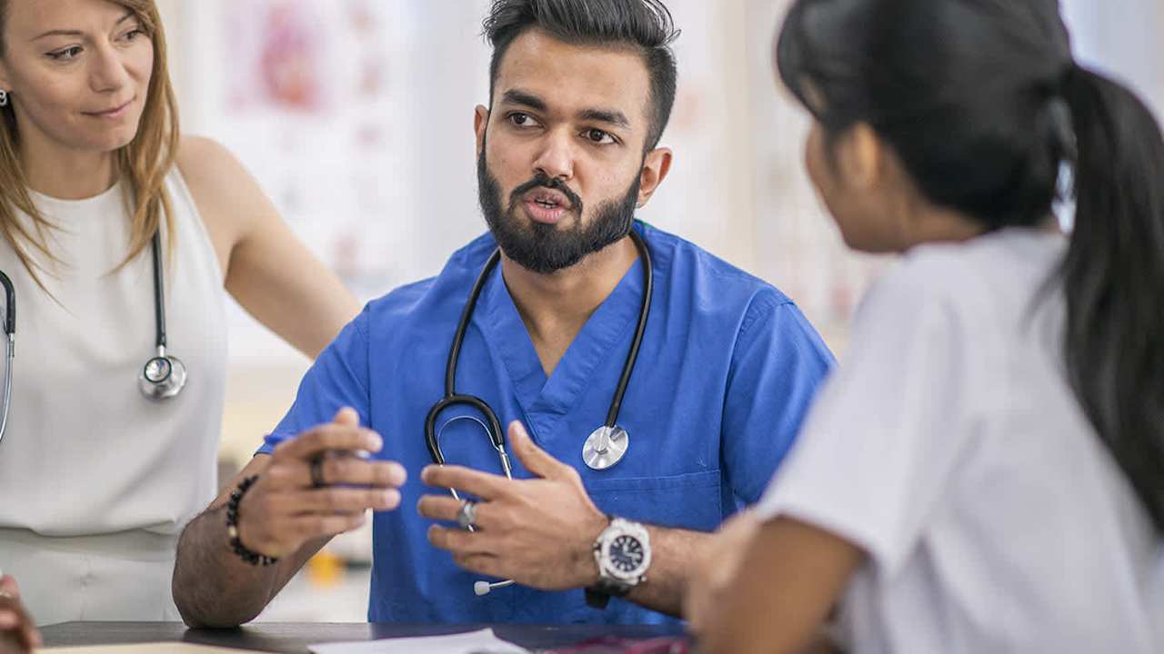 Nurse presenting