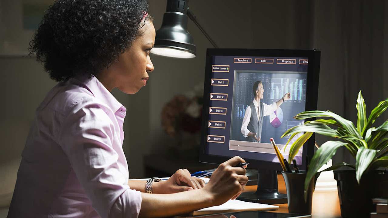 Woman on her computer