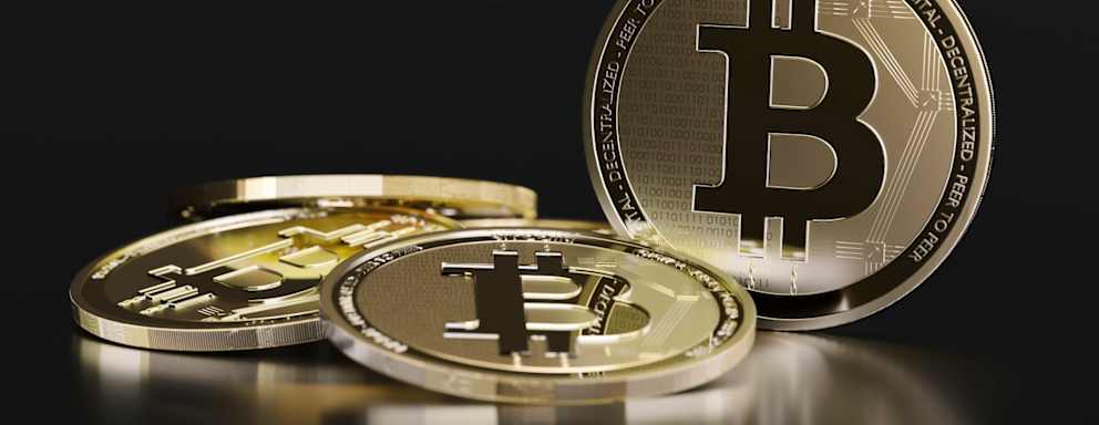 CGI image of bitcoin cryptocurrency
