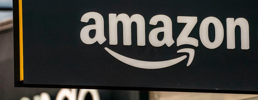 A sign is seen outside of an Amazon Go store at the Amazon.com Inc. headquarters