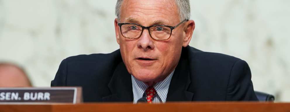WASHINGTON, DC - SEPTEMBER 30: Sen. Richard Burr (R-NC) gives an opening statement during a Senate Health, Education, Labor, and Pensions Committee hearing to discuss reopening schools during Covid-19 at Capitol Hill on September 30, 2021 in Washington, DC. (Photo by Greg Nash- Pool/Getty Images)