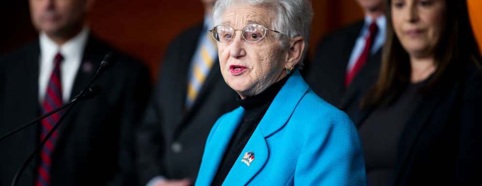 UNITED STATES - NOVEMBER 3: Rep. Virginia Foxx, R-N.C., speaks during the House Republicans news conference on the 2021 election results on Wednesday, Nov. 3, 2021.