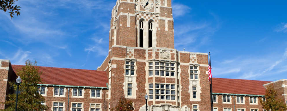 Historic Ayres Hall on the University of Tennessee campus in Knoxville, Tennessee.