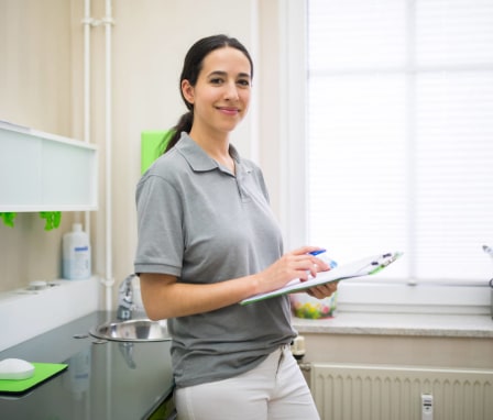 Nurse working in a clinic