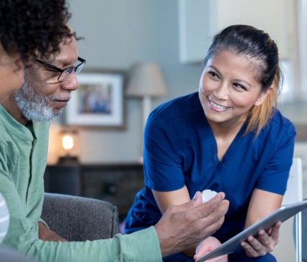 Nurse with senior patient