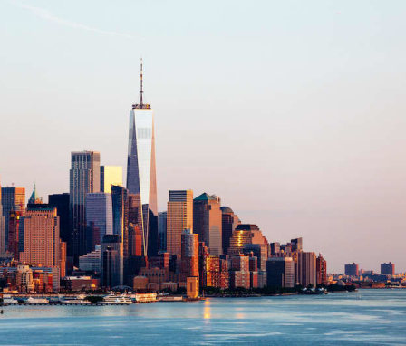 New York City skyline along Hudson River