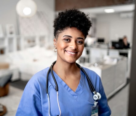 Nurse posing for camera