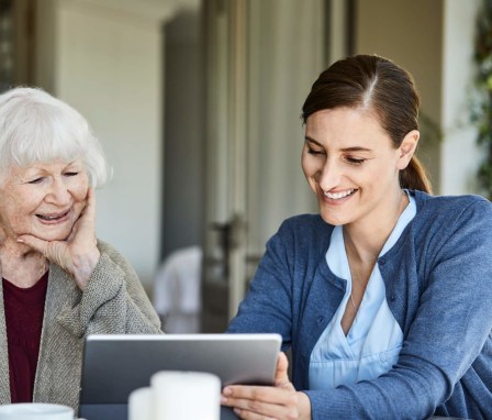 Nurse with elderly patient