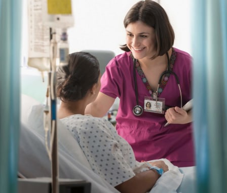 Nurse comforting a patient